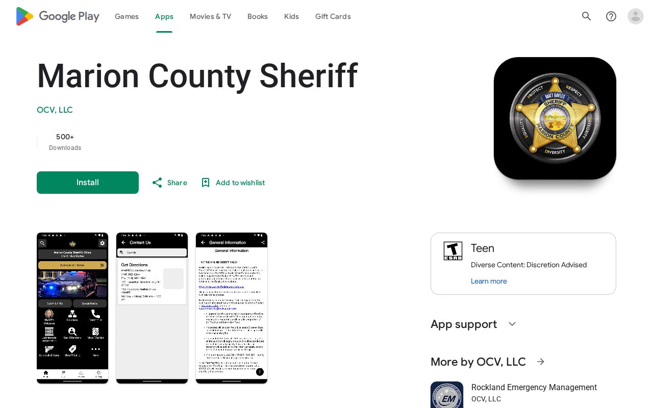 Official Marion County Sheriff Android public safety application